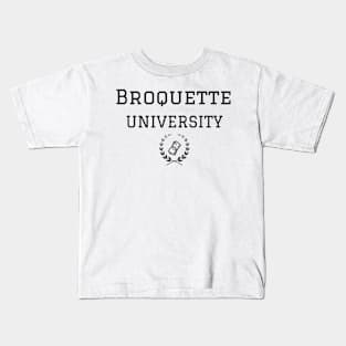 Broquette University Funny Collegiate Design Kids T-Shirt